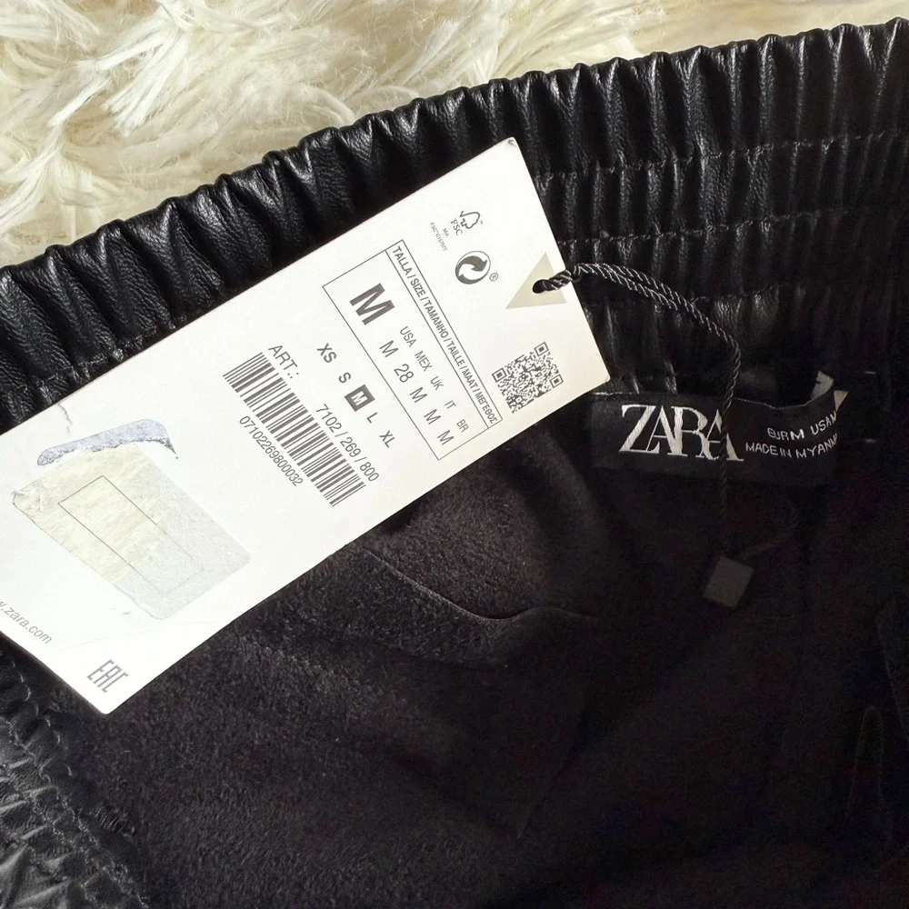 NWT Zara Faux Leather Pants - Picture 9 of 11